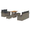 vidaXL Havesofa S&aelig;t 8 pcs Gr&aring; Polyrattan, st&aring;l og massivt akacietr&aelig;