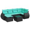 vidaXL sofas&aelig;t til haven 7 dele med hynder polyrattan sort