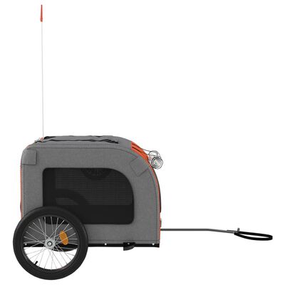 vidaXL cykeltrailer til kæledyr oxfordstof og jern orange og grå