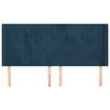 vidaXL sengegavl med kanter 163x16x118/128 cm fl&oslash;jl m&oslash;rkebl&aring;