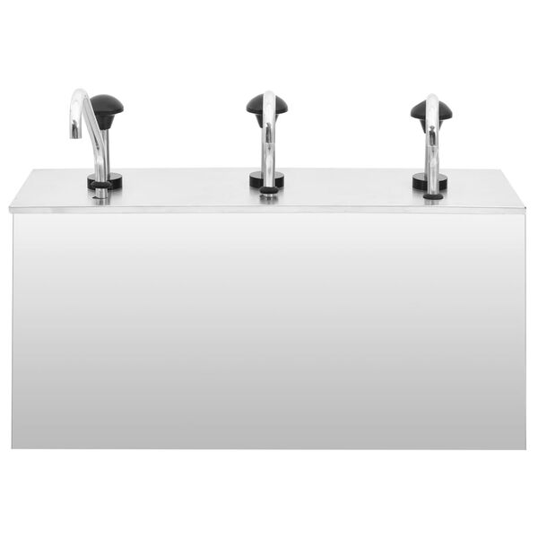 vidaXL saucedispenser 3 x 3,5 l rustfrit stål