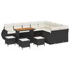 vidaXL Havesofa S&aelig;t 13 stk. Sort polyrattan