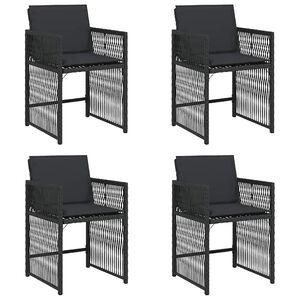 vidaXL havestole med hynder 4 stk. polyrattan sort