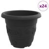 vidaXL Rund Blomsterpotte 24 pcs Sort &Oslash; 26 x 21.5 cm Plastik