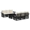 vidaXL Havesofa S&aelig;t 7 stk. Sort og Cremehvid polyrattan