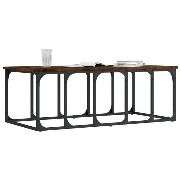 vidaXL sofabord 100x50x35,5 cm konstrueret tr&aelig; r&oslash;get egetr&aelig;sfarve