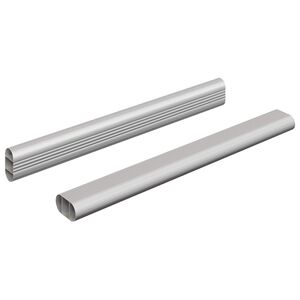 vidaXL Skab Stang 2 pcs S&oslash;lv 264 x 15 x 29 mm Aluminiumlegering