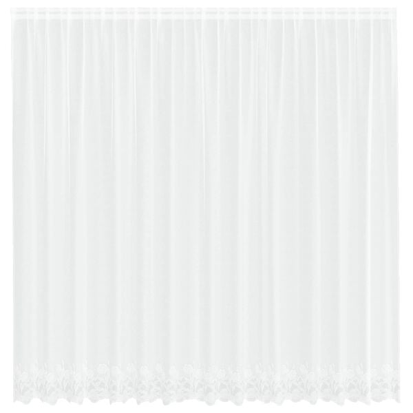 vidaXL Lace Gardin med gardiner Blomstret Hvid 240 x 400 cm Polyester