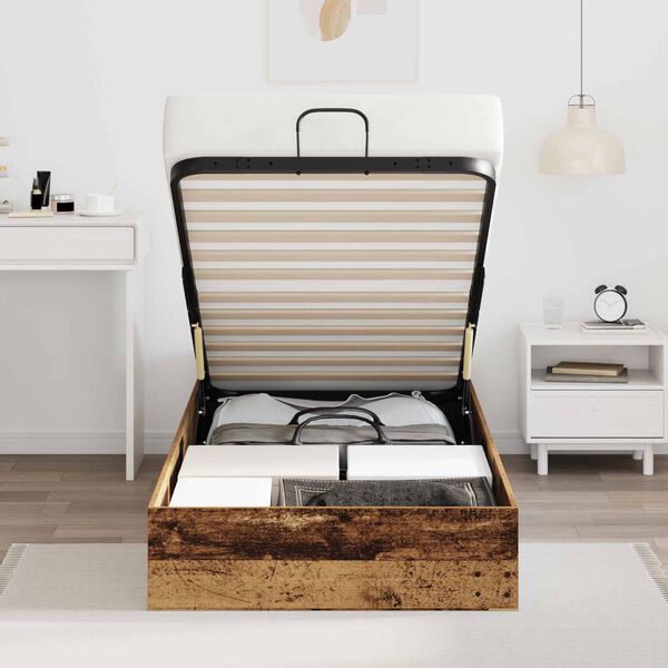 vidaXL Ottoman Sengestel Gammelt tr&aelig; 80,5 x 200 cm Konstrueret tr&aelig;