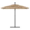 vidaXL haveparasol med LED-lys og st&aring;lstang 269x269x235 cm brun