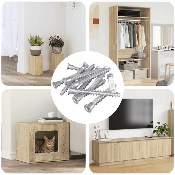 vidaXL Bekr&aelig;ftelsesskruer 12 pcs S&oslash;lv &Oslash;7 x 58 mm Metal