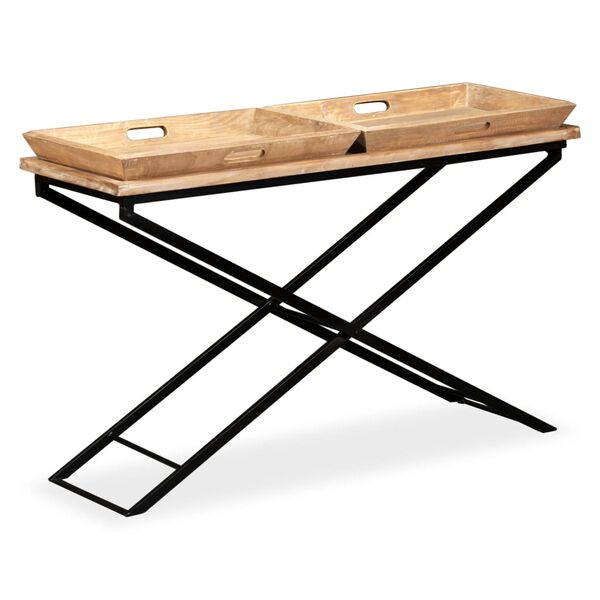 vidaXL konsolbord solidt mangotr&aelig; 130 x 40 x 80 cm