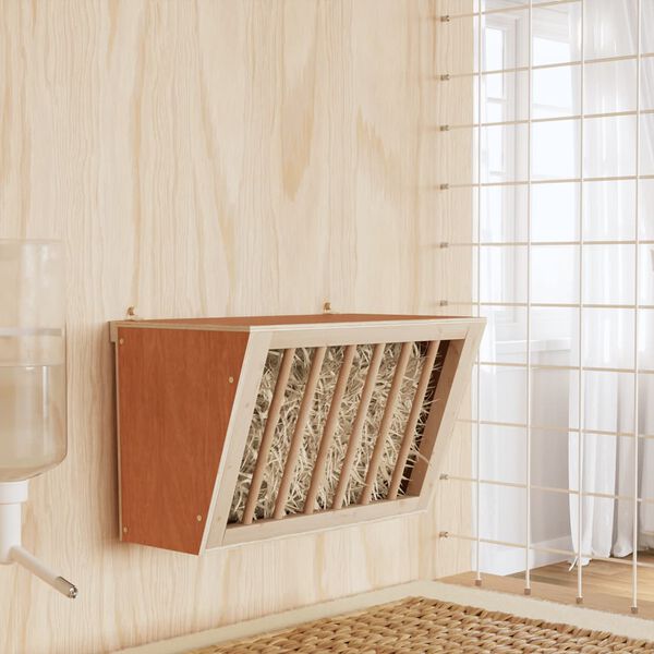 vidaXL kaninfoderautomat 37x18,5x23 cm massivt fyrretr&aelig;