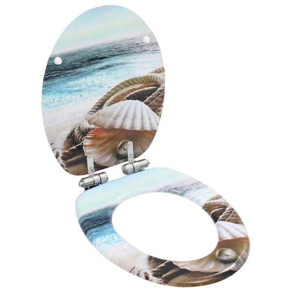 vidaXL toilets&aelig;der 2 stk. med soft close-l&aring;g MDF muslingeskalsdesign