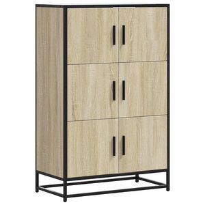 vidaXL skab 68x35x106,5 cm konstrueret tr&aelig; og metal sonoma-eg
