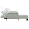 vidaXL L-formet sovesofa 271x140x70 cm velour lysegr&aring;