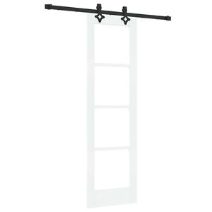 vidaXL Skyded&oslash;r Hvid 61 x 198,5 cm Massivt fyrretr&aelig; og glas