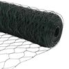 vidaXL Hegn med stolper Gr&oslash;n 1 x 50 m PVC-belagte st&aring;l