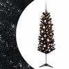 vidaXL Kunstigt slankt juletr&aelig; med julekugle 150 cm 150 LED'er