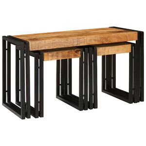 vidaXL Nesting Bord 3 stk. Brun og sort 82 x 40 x 45 cm