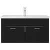 vidaXL vaskeskab med indbygget håndvask konstrueret træ sort