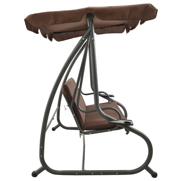 vidaXL gyngesofa til haven med baldakin kaffefarvet