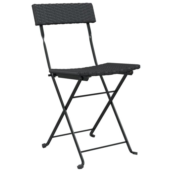 vidaXL foldbare bistrostole 8 stk. polyrattan og st&aring;l sort
