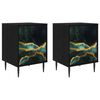 vidaXL Natskab WIJHE 2 stk. Sort eg 36 x 33 x 51 cm Konstrueret tr&aelig;