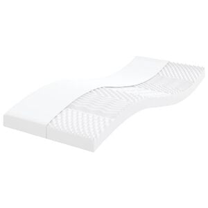 vidaXL skummadras 90x210 cm 7 zoner h&aring;rdhed 20 ILD hvid