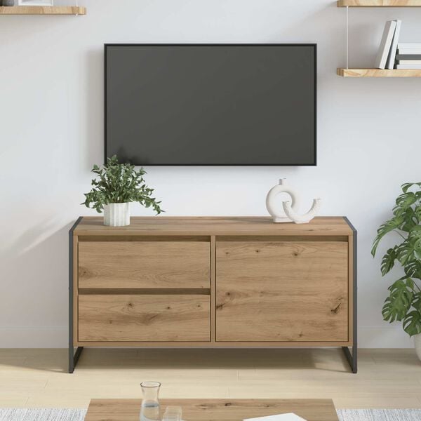 vidaXL TV-skab Artisan eg 100 x 36 x 49,5 cm Konstrueret tr&aelig;