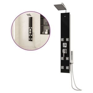 vidaXL brusepanel 18x45,5x130 cm glas sort