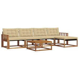 vidaXL Udend&oslash;rs sofagruppe med pude 6 pcs Naturlig og Beige