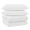 vidaXL Vinter dyne med pude 3 pcs Hvid Microfiber