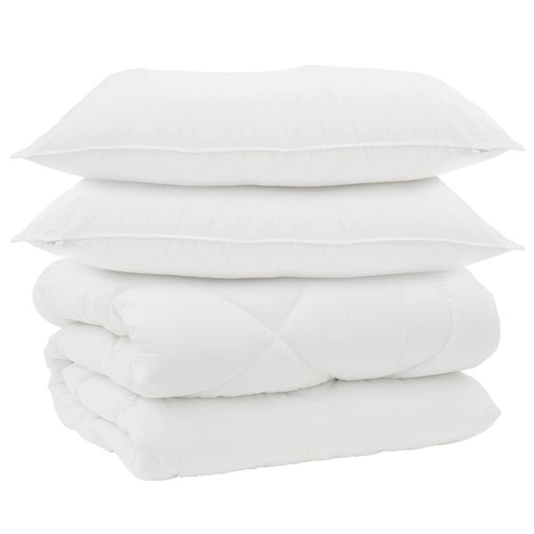 vidaXL Vinter dyne med pude 3 pcs Hvid Microfiber