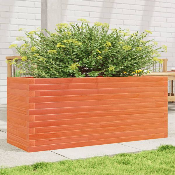 vidaXL plantekasse 110x40x46 cm massivt fyrretr&aelig; gyldenbrun
