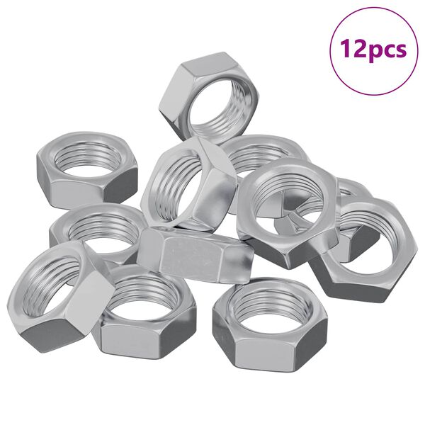 vidaXL Sekskantm&oslash;trik 12 pcs S&oslash;lv M6 Metal