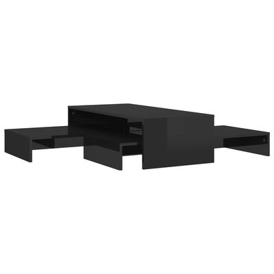 vidaXL indskudt sofabordssæt 100x100x26,5 cm sort højglans