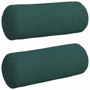vidaXL Bolsterpuder 2 stk. Stof M&oslash;rkegr&oslash;n &Oslash; 15 x 40 cm