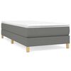 vidaXL Boxspring sengeramme M&oslash;rkegr&aring; 90x200 cm Stof