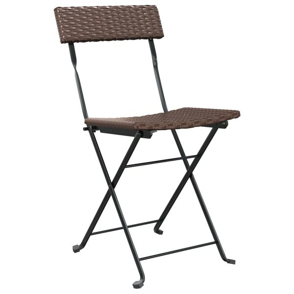 vidaXL foldbare bistrostole 6 stk. polyrattan og stål brun