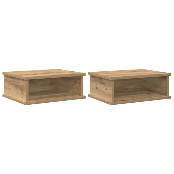 vidaXL Sengebord 2 pcs Artisan Egetr&aelig; 40 x 31 x 15 cm Konstrueret tr&aelig;