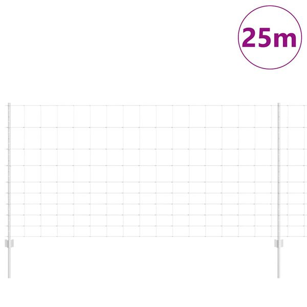 vidaXL Hegn med post S&oslash;lv 1,2 x 25 m St&aring;l