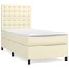 vidaXL kontinentalseng med madras 80x200 cm kunstl&aelig;der cremefarvet