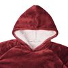 vidaXL Tæppe-hoodie Bordeaux Rød m Fleece og Flannel