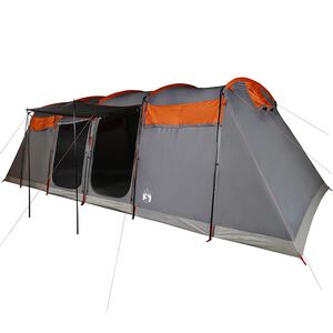 vidaXL 8-personers campingtelt vandt&aelig;t gr&aring; og orange