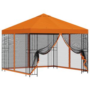 vidaXL Havel&aelig;ger med sidev&aelig;gge 3 x 3 m Orange Polyester og St&aring;l