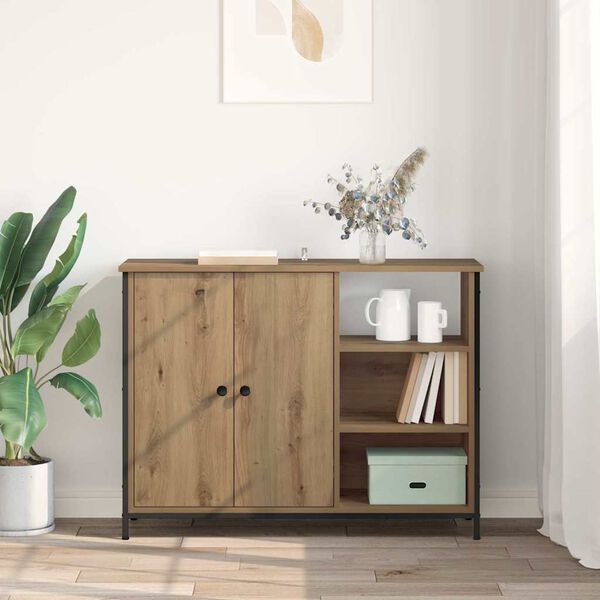 vidaXL Sideboard Artisan Egetr&aelig; 100 x 33 x 75 cm Konstrueret tr&aelig;