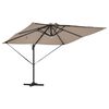 vidaXL Roma Parasol Gråbrun 286 x 285 x 270 cm Aluminium og Polyester