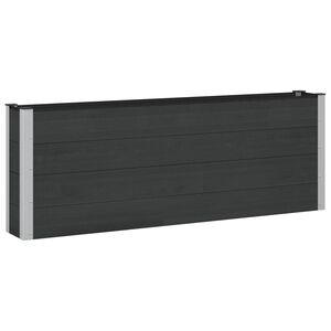 vidaXL H&oslash;jbed Sort 200 x 30 x 72 cm WPC og Aluminium