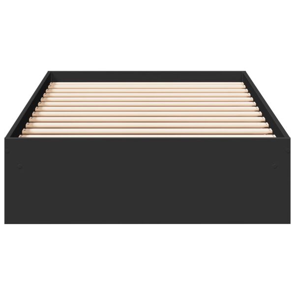 vidaXL sengeramme 90x200 cm konstrueret tr&aelig; sort